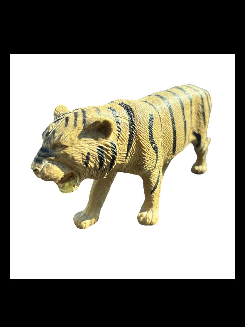 Vintage S.H. Brand Tiger Plastic Animal Figure Safari Toy